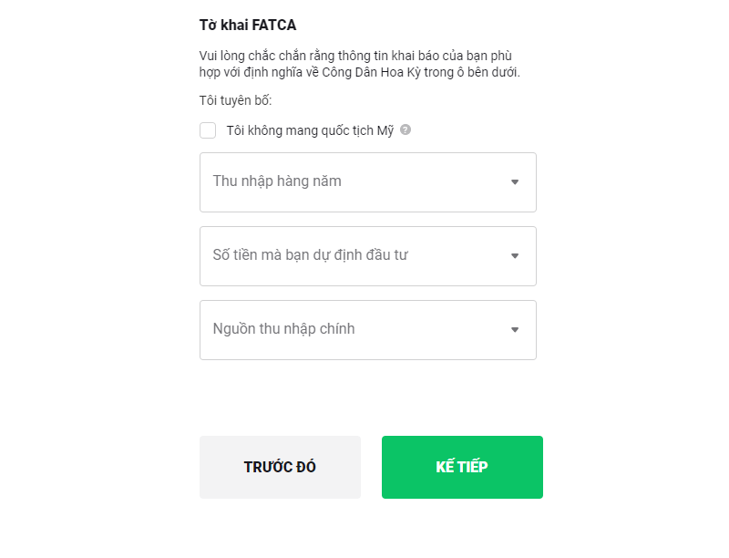 Khi mở tài khoản XTB bạn cần khai vào tờ khai FATCA